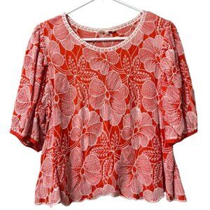 Solitaire Shirt Womens‎ Size L Colorful Embroidered Peasant Cottagecore Hippie